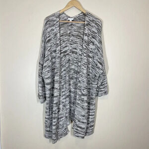 J Jill Pure Cardigan Sweater Womens Size XL Cream Taupe Open 3/4 Sleeve Knit